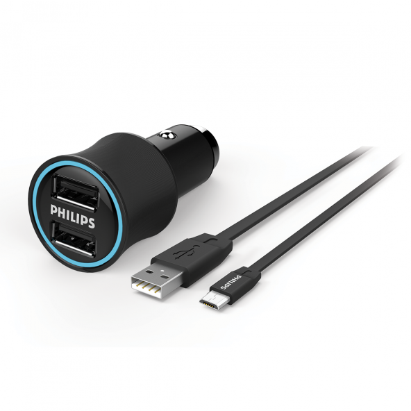 Philips DLP2553V Araç Şarj Cihazı ve Micro USB Kablo Combo Ürün ürün görseli 1