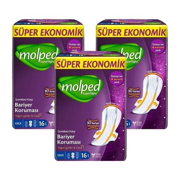 Molped Supernight Gece Bariyer Koruması 16 lı Gece x 3 Adet ürün görseli 1