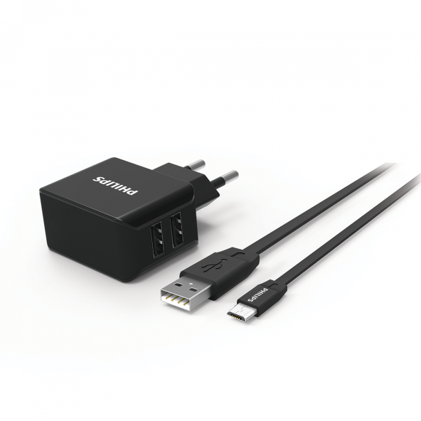 Philips DLP2502M Duvar Şarj Cihazı ve Micro USB Kablo Bir arada Ürün ürün görseli 1