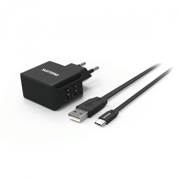 Philips DLP2502C Duvar Şarj Cihazı ve Micro USB Kablo Bir arada Ürün ürün görseli 1