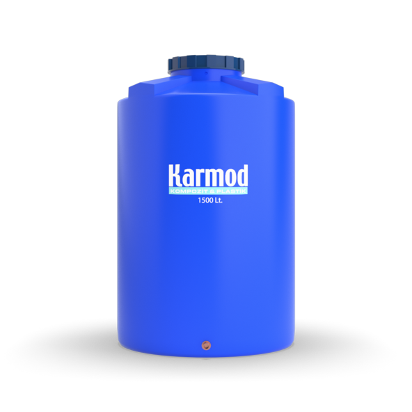 1500 Litre Polietilen Dikey Su Deposu - Mavi ürün görseli 1