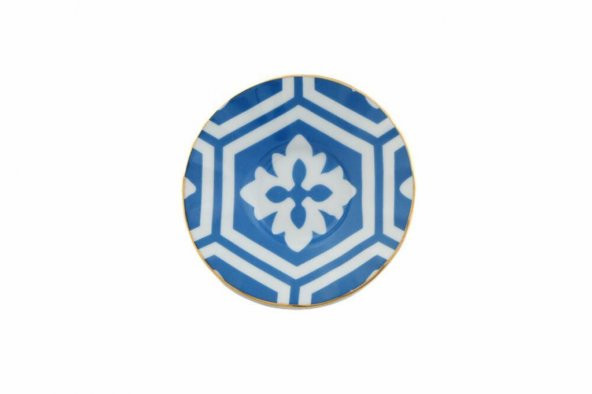 Porland Morocco Desen2 Mavi Ergonomik Çay Tabağı 12cm ürün görseli 1