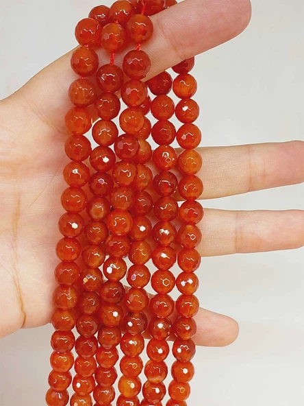 Akik Taşı Faset Kesim Dizi 8mm (54682) ürün görseli 1
