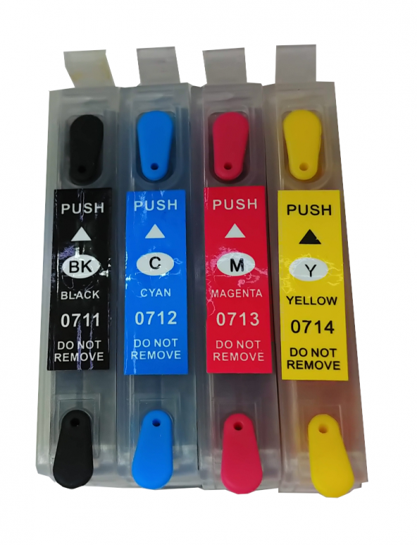 EPSON DX7000F DX7400 DX7450 UYUMLU KOLAY DOLAN KARTUŞ 4 RENK (DOLU) ürün görseli 1