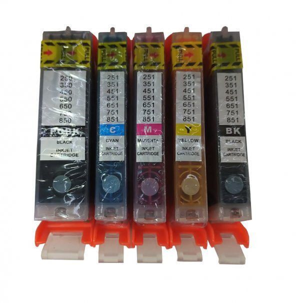 CANON MG5450 MG5550 MG5600 UYUMLU KOLAY DOLAN KARTUŞ 5 RENK (DOLU) ürün görseli 1
