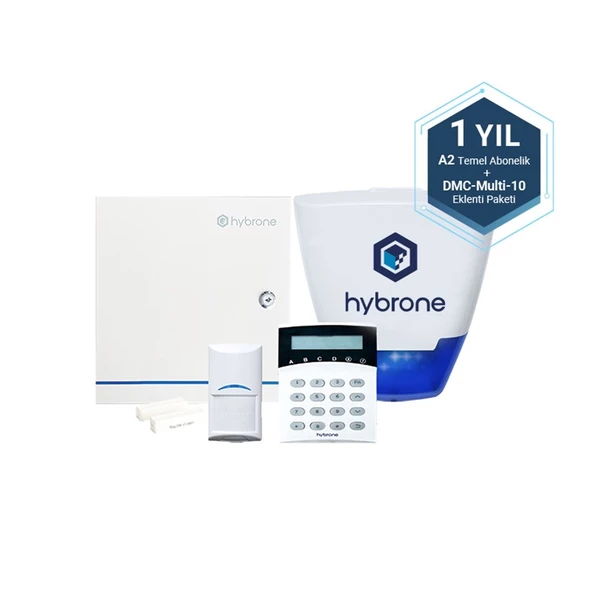 Hybrone HY-IA3008-A2DM10-1 Akıllı Network 4G Hırsız Alarm Seti 1 Yıl Hybrone A2 Temel Paket  DMC 10 ürün görseli 1