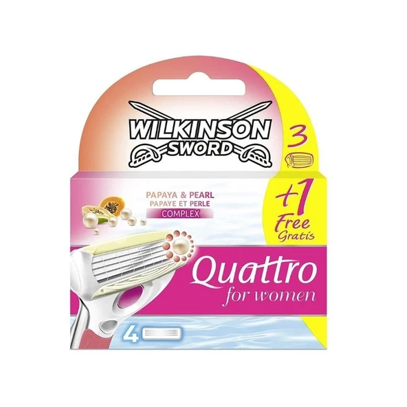 Wilkinson Sword Quattro Kadın Tıraş Bıçağı 3+1 Yedek Kartuşu ürün görseli 1