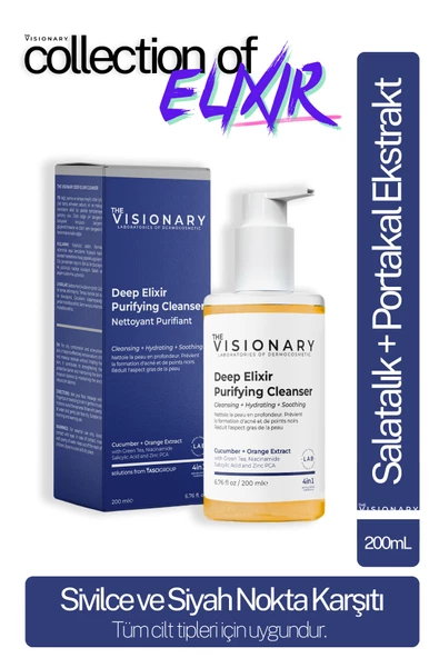 The Visionary Sivilce/Akne, Siyah Nokta Karşıtı, Arındırıcı Tüm Cilt Tipleri için Yüz Temizleme Jeli 200 mL ürün görseli 1