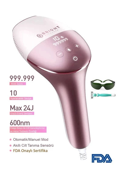 Bright Elegance BE-9020 IPL Lazer Epilasyon 999.999 Atım Manuel/Otomatik Mod Cilt Sensörlü 10 Kademe Ağrısız Lazer ürün görseli 1