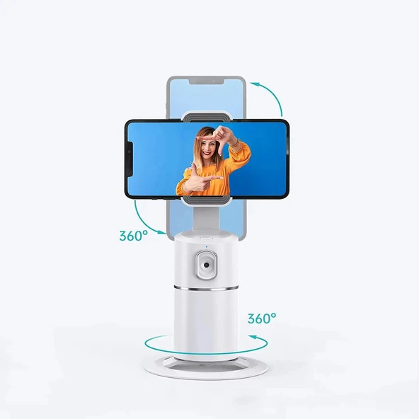 Monozone Yüz İzleme Gimbal 360 Derece Vücut İzleme Telefon Tutucu Vlog Canlı Telefon Selfie AI Yapay Zeka Destekli Telefon Gimbali ürün görseli 1