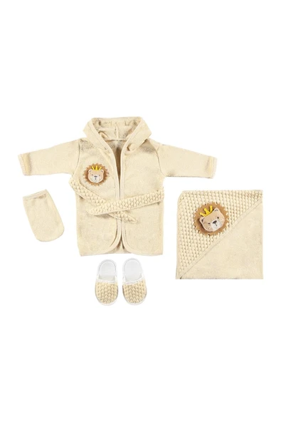Organik Bebek Bornoz Lüx Seti ürün görseli 1