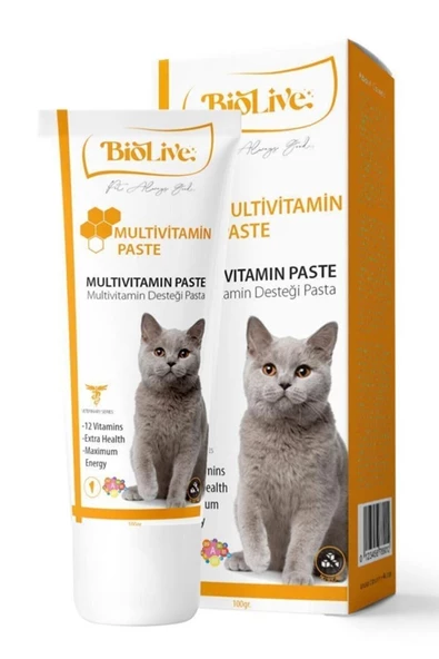 Biolive Kediler Için Multivitamin Paste 100gr ürün görseli 1