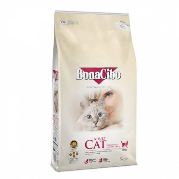 BonaCibo Adult Cat Tavuklu (Hamsi ve Pirinç eşliğinde) Yetişkin Kedi Maması 2 Kg ürün görseli 1
