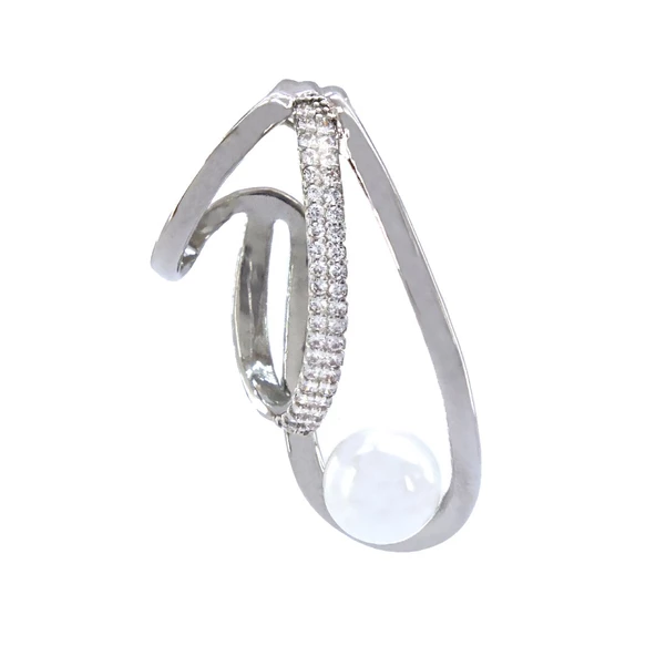 BZ 316L Çelik İnci Taşlı Çelik Ear Cuff Küpe UNK-682 ürün görseli 1