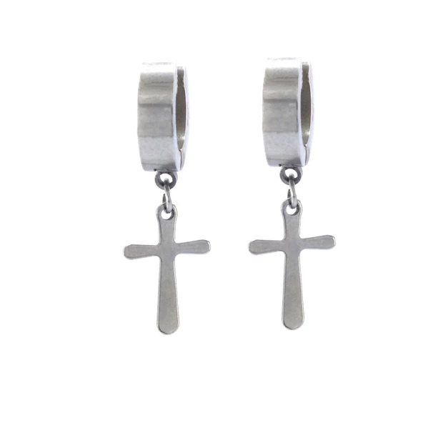 BZ 316L Çelik Haç Modelli Sallantılı Küpe UNK-660 ürün görseli 1