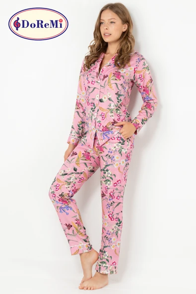 DoReMi Rosy Uzun Kollu Bayan Pijama Takımı ürün görseli 1