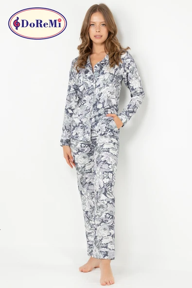 DoReMi Mist Flower Uzun Kollu Bayan Pijama Takımı ürün görseli 1