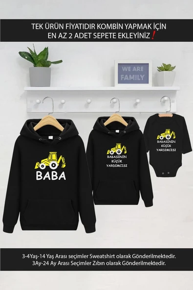 İnşaat Araçları Baba Oğul Kız (TEK ÜRÜN FİYATIDIR KOMBİN YAPMAK İÇİN EN AZ 2 ADET SEPETE EKLEYİNİZ) ürün görseli 1