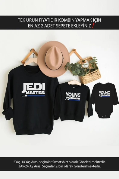 Jedi Master Baba Oğul Kız (TEK ÜRÜN FİYATIDIR KOMBİN YAPMAK İÇİN EN AZ 2 ADET SEPETE EKLEYİNİZ) ürün görseli 1