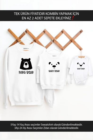 Baba Oğul Kız Papa Baby Bear(TEK ÜRÜN FİYATIDIR KOMBİN YAPMAK İÇİN EN AZ 2 ADET SEPETE EKLEYİNİZ) ürün görseli 1