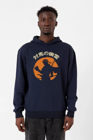 Ghost Of Tsushima The Island Japanese Lacivert Erkek 3ip Kapşonlu ürün görseli 1