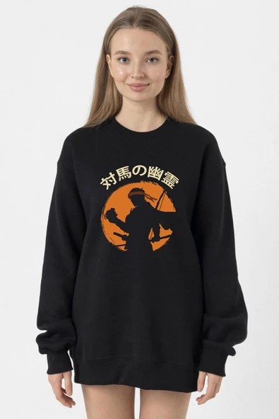 Ghost Of Tsushima The Island Japanese Siyah Kadın 2ip Sweatshirt ürün görseli 1