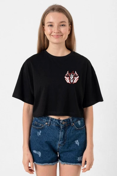 Beyblade Pegasus Minimalist Siyah Kadın Crop Tshirt ürün görseli 1