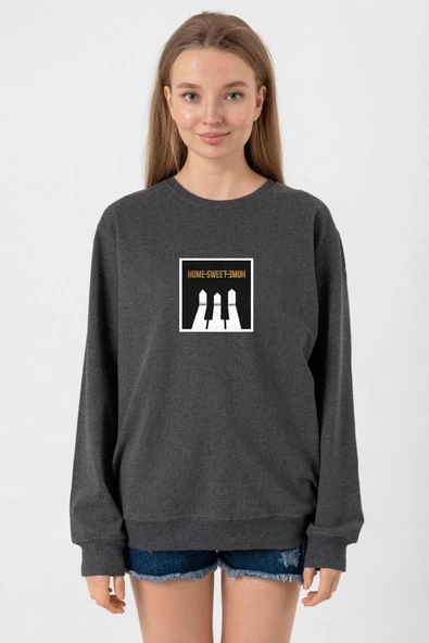G-Dragon Home Sweet Home Füme Kadın 2ip Sweatshirt ürün görseli 1