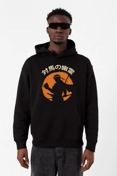 Ghost Of Tsushima The Island Japanese Siyah Erkek 3ip Kapşonlu Sweatshirt ürün görseli 1