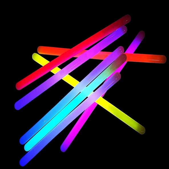25 ADET VIP DELUXE KALIN GLOW STİCK NEON IŞIK FOSFORLU ÇUBUK IŞIKLI ÇUBUK ULTRA CANLI PARLAK IŞIK ürün görseli 1