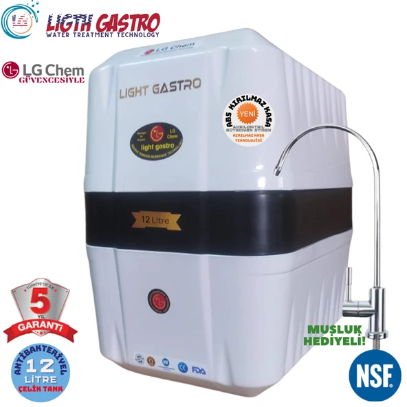 LİGHT GASTRO BEYAZ SİYAH 12 LİTRE 7 FİLTRE 14 AŞAMA SU ARITMA CİHAZI ürün görseli 1