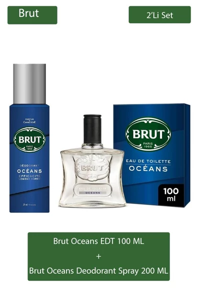 Brut Oceans EDT 100 ml Erkek Parfüm Seti ürün görseli 1