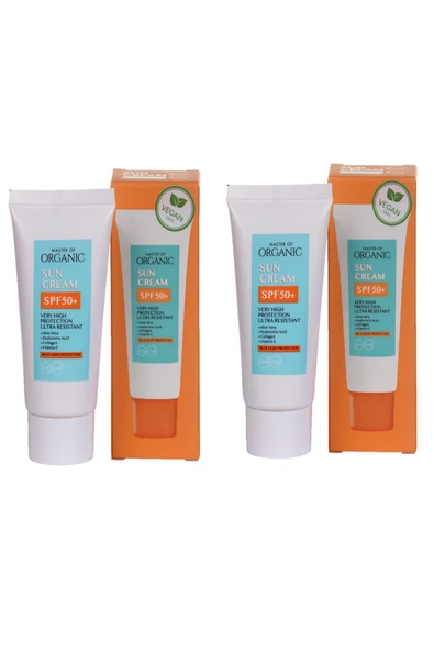 MASTER OF ORGANİC collagen Güneş Kremi Spf 50 + Pa +++ Collagen Hyaluronic Sun Cream 50 ML 2 ADET ürün görseli 1