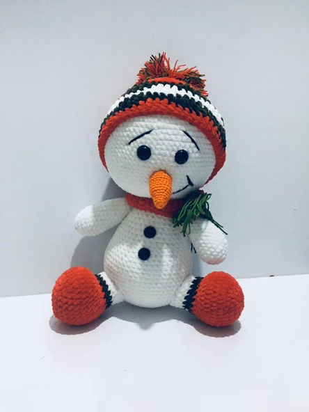 Mutlu Kardan Adam Amigurumi Organik Oyuncak ürün görseli 1