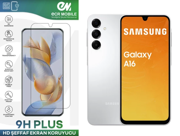 Samsung Galaxy A16 Ekran Koruyucu 9H Esnek Nano Cam Tam Uyumlu Şeffaf ürün görseli 1
