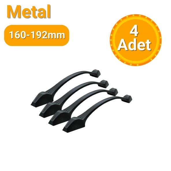 4 Adet İnci Mat Siyah Metal Mobilya Kulpu 160mm - 192mm ürün görseli 1