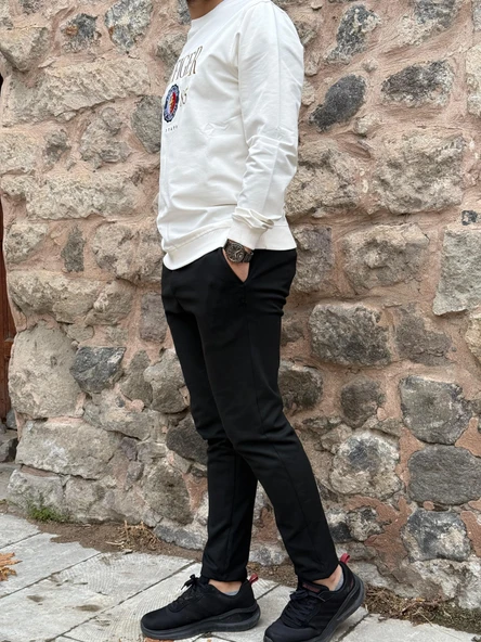 Gd Goldoremi 6649 Erkek Likralı Slim Fit Beli Lastikli İpli Çelik Kumaş Rahat Jogger ürün görseli 1