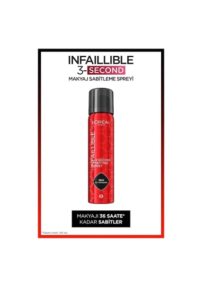 L'Oreal Paris Infaillible 3-Second Makyaj Sabitleme Spreyi ürün görseli 1