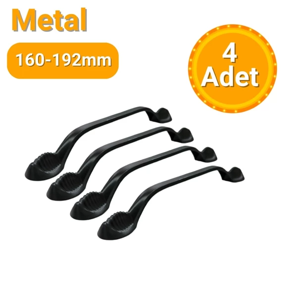 4 Adet Aras Mat Siyah Metal Mobilya Kulpu 160mm - 192mm ürün görseli 1