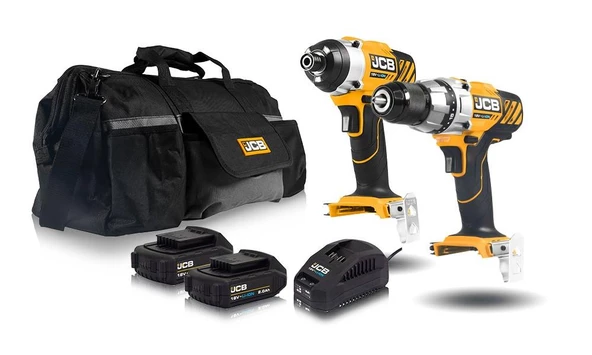 JCB 21-18DD Akülü Matkap & 21-18ID Akülü Darbeli Vidalama Seti - 18V 2.0 Ah ürün görseli 1
