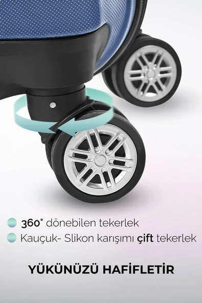 Polo&Sky Spring Model Lacivert Renk Orta Boy Valiz Bavul - Resim 5