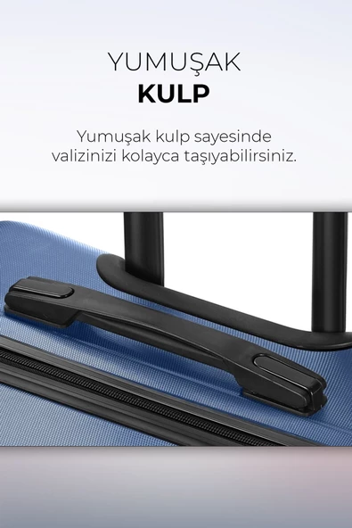 Polo&Sky Spring Model Lacivert Renk Orta Boy Valiz Bavul - Resim 4
