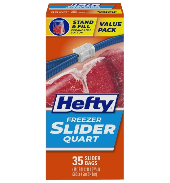 Hefty Tekrar Kullanılabilir Buzdolabı Poşeti 20,3x5x14,4cm (35 Adet) ürün görseli 1