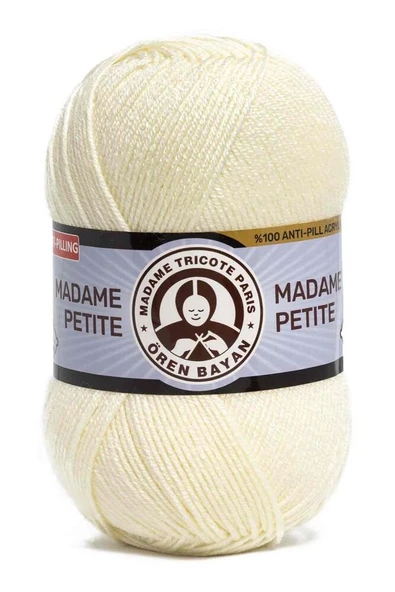 Ören Bayan Madame Petite Örgü İpi - Krem - 1 Adet - ( Renk Kodu: 005 ) ürün görseli 1