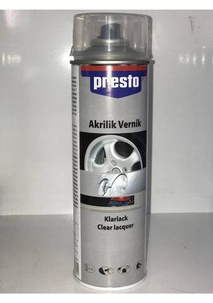 Presto Akrilik Sprey  Astar Boya - GRİ - (500ML) - Resim 2