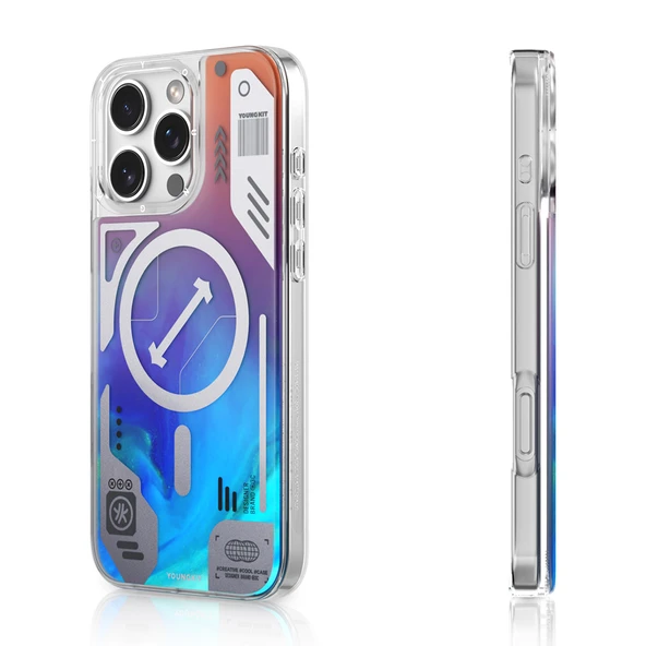 Youngkit Apple iPhone 16 Pro Max Kılıf Magsafe Şarj Özellikli Parlak Kumlu Sıvılı Tasarımlı Galaxy Fantasy Serisi Kapak ürün görseli 1