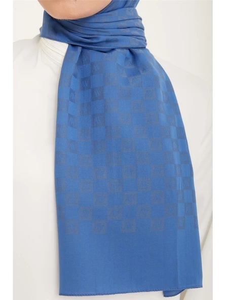Trend P.monogram Şal2 3218 İndigo Mavi - Resim 2