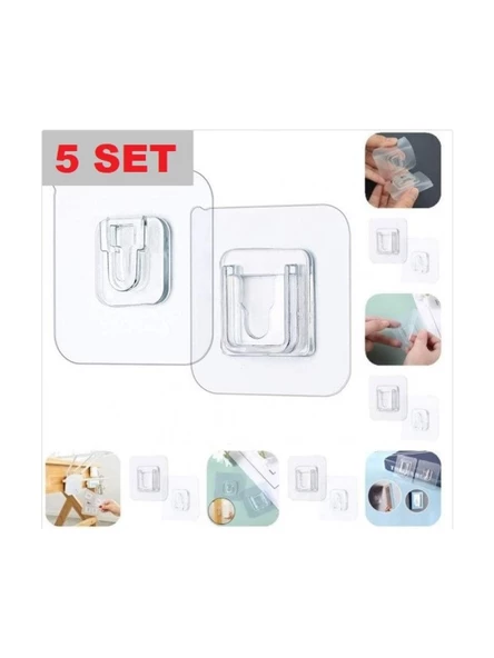 Zuidid Geçmeli Klips Eşya Sabitleme Askısı 5 Set ürün görseli 1