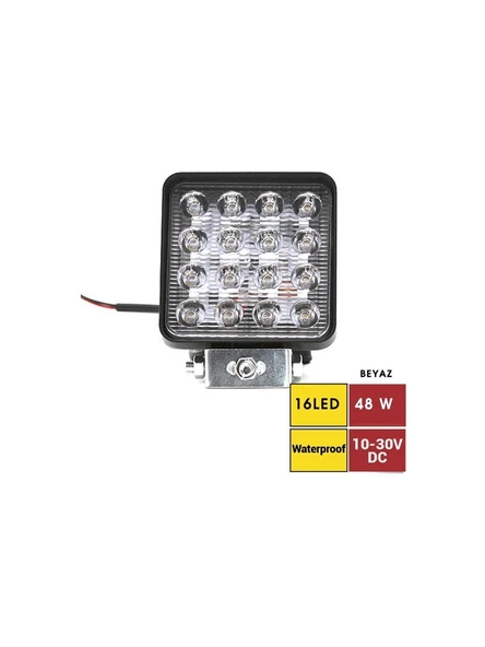 16 Ledli Off Road Sis Farı Çalışma Lambası 12 Volt ürün görseli 1