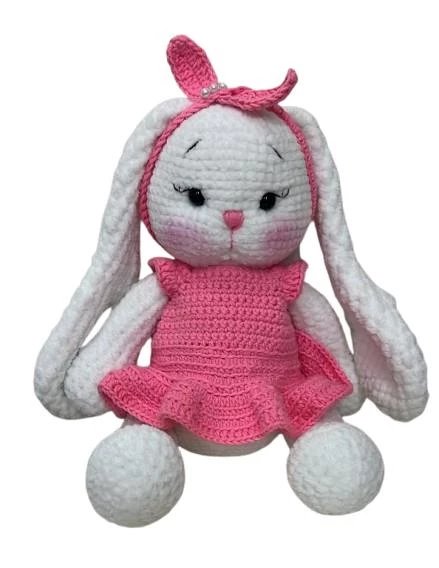 Uzun Kulak Sevimli Tavşan Amigurumi Organik Oyuncak ürün görseli 1